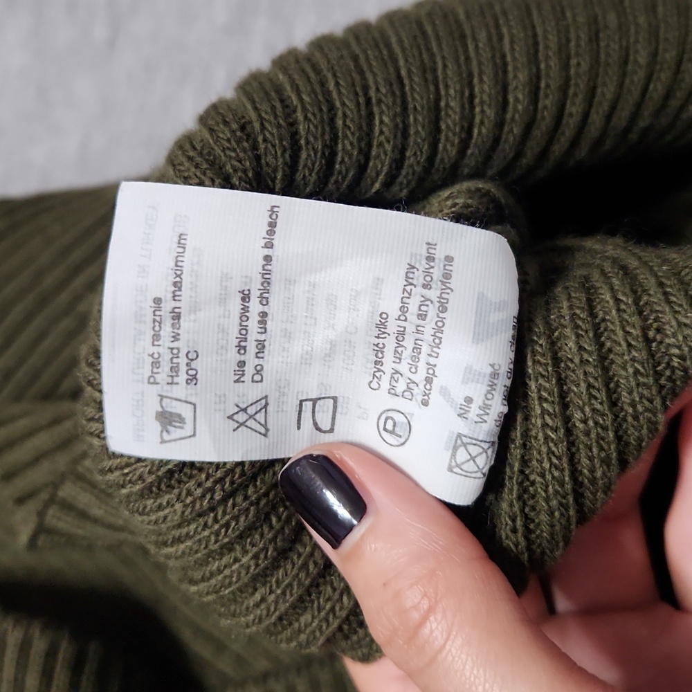 Vintage Y2K XYZ Grunge Eagle Olive Ribbed Pullover Crewneck Sweater Top Shirt - Picture 11 of 12